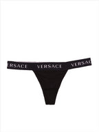 Intimo e homewear String à logo Versace Nero Femme