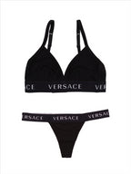 Intimo e homewear String à logo Versace Nero Femme