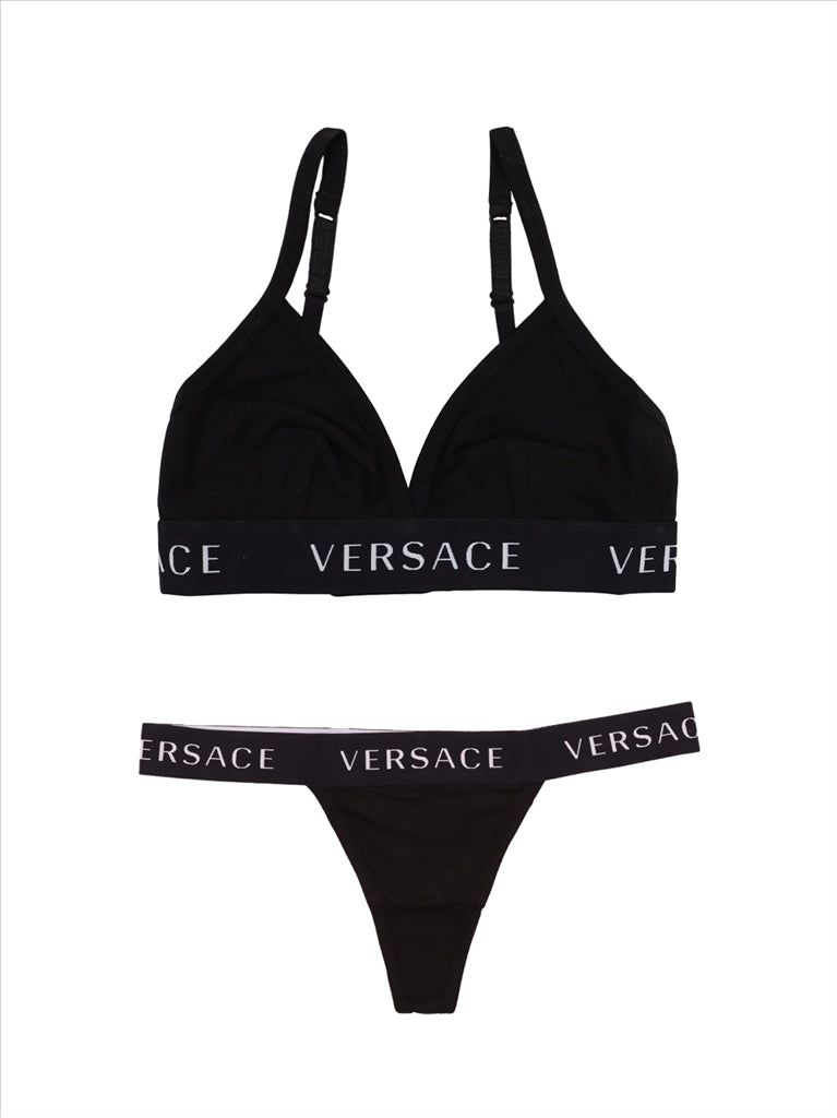 Intimo e homewear String à logo Versace Nero Femme