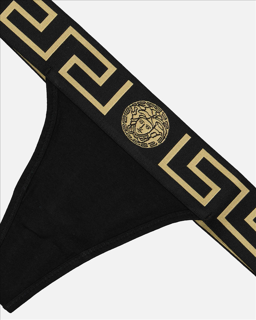 Intimo e homewear String Medusa Greca Versace Nero Femme