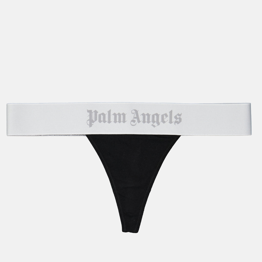Roupa íntima e homewear String à logo Palm Angels Preto Femme