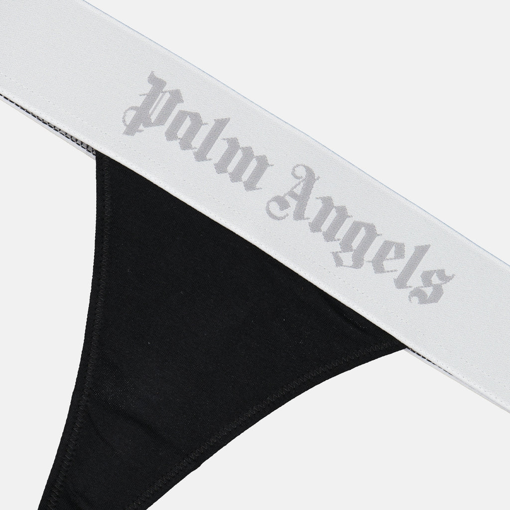 Roupa íntima e homewear String à logo Palm Angels Preto Femme