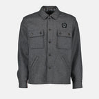Shirts Gray wool overshirt Kenzo Gray Man