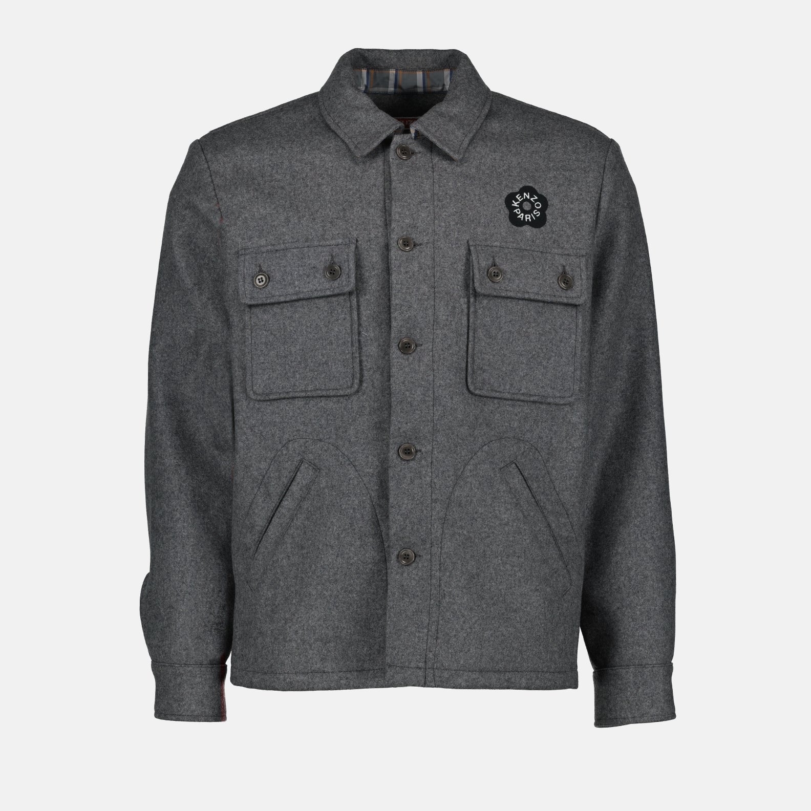 Gray wool overshirt
