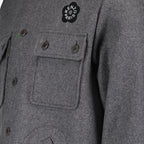 Shirts Gray wool overshirt Kenzo Gray Man