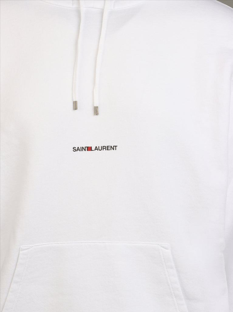 Sweatshirts Sweat à capuche à logo Saint Laurent Blanc Homme