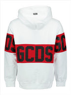 Felpe Sweat à capuche à logo GCDS Bianco Homme