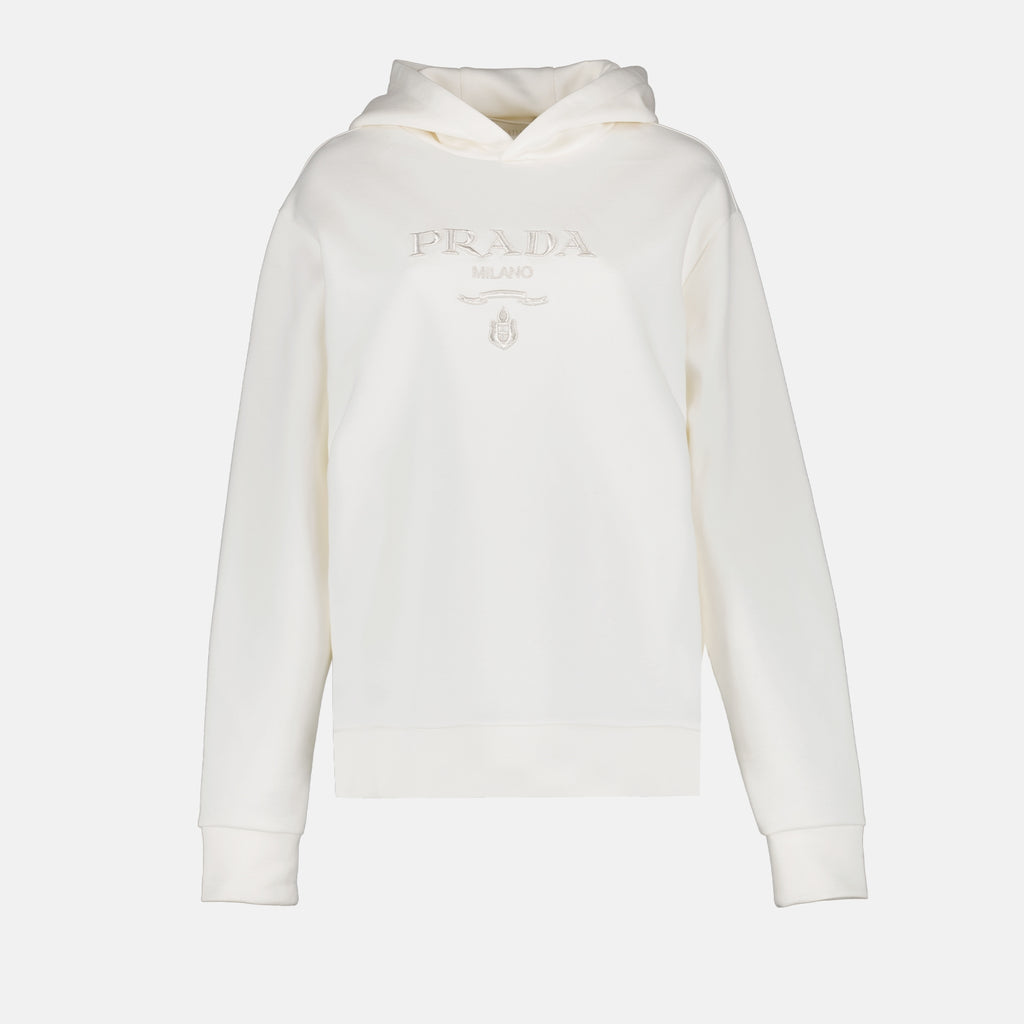 Sweatshirts Sweat à capuche Prada Blanc Femme