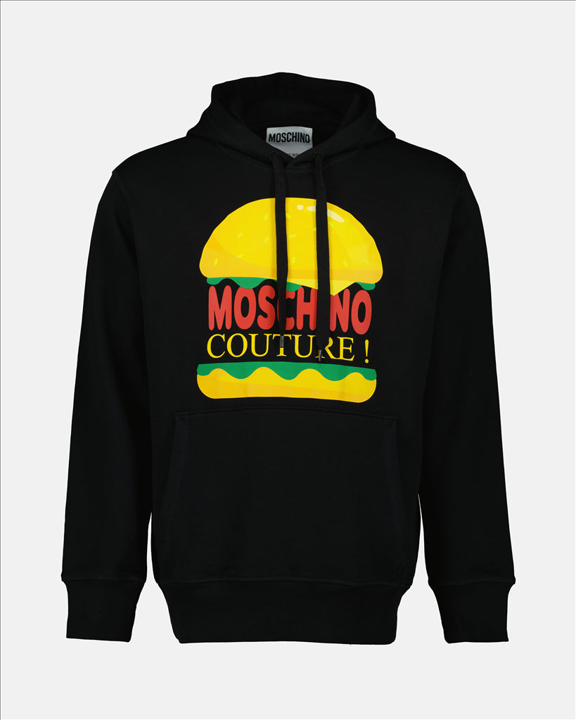 Sweatshirts Sweat à capuche Burger Moschino Noir Homme