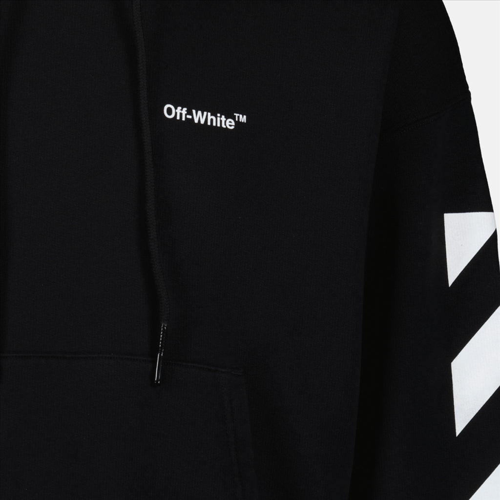 Sweatshirts Diag Helvetica Hoodie Off-White Black Man