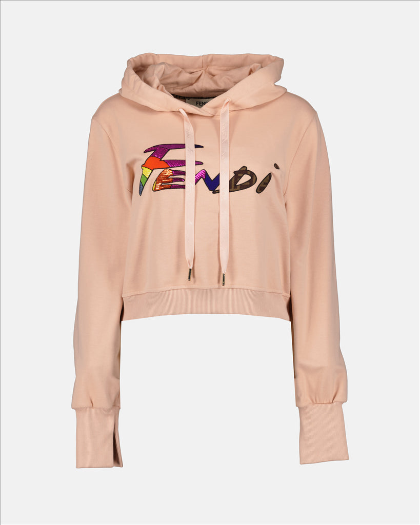 Sweatshirts Sweat à capuche Fendi Brush Fendi Rose Femme