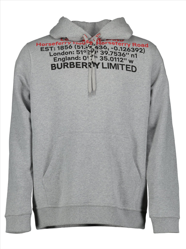 Sweatshirts Sweat à capuche à imprimé Burberry Gris Homme