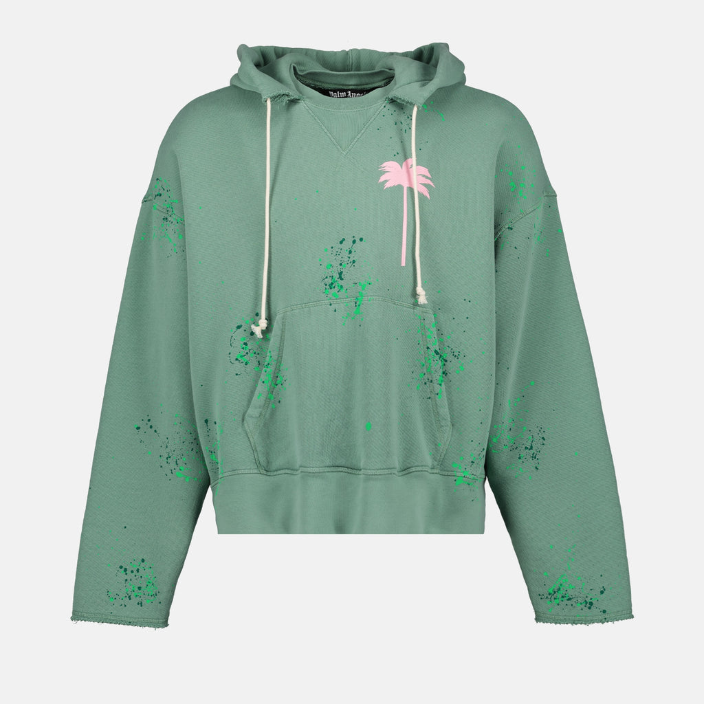 Maille Sweat à capuche PXP painted Palm Angels Vert Homme