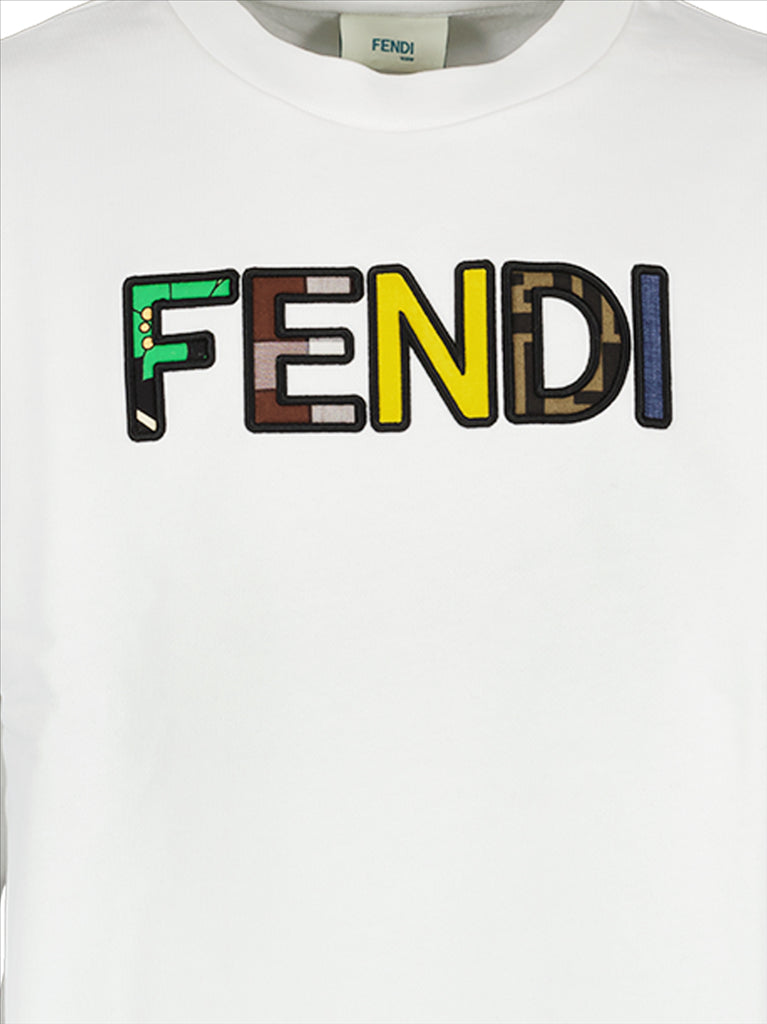 Clothing Logo sweatshirt Fendi White Kids