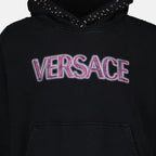 Sweatshirts Sweat à logo usé Versace Noir Femme