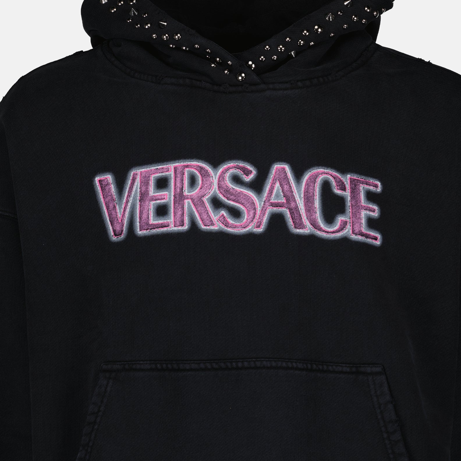 Sweatshirts Sweat à logo usé Versace Noir Femme