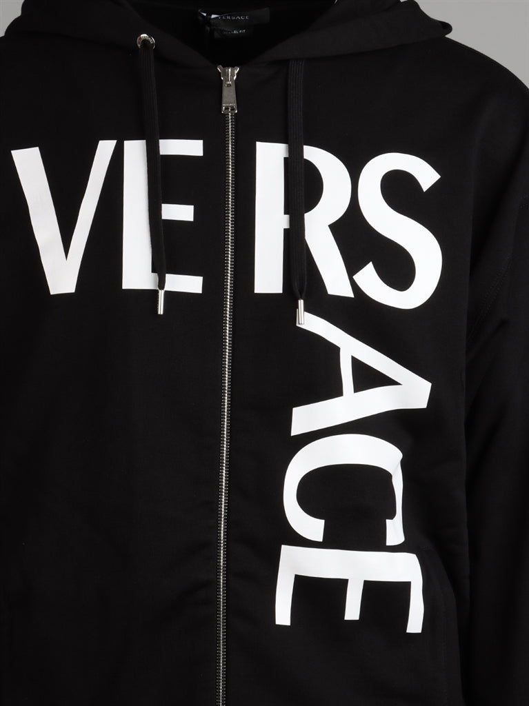 Sweatshirts Sweat zippé à logo Versace Noir Homme