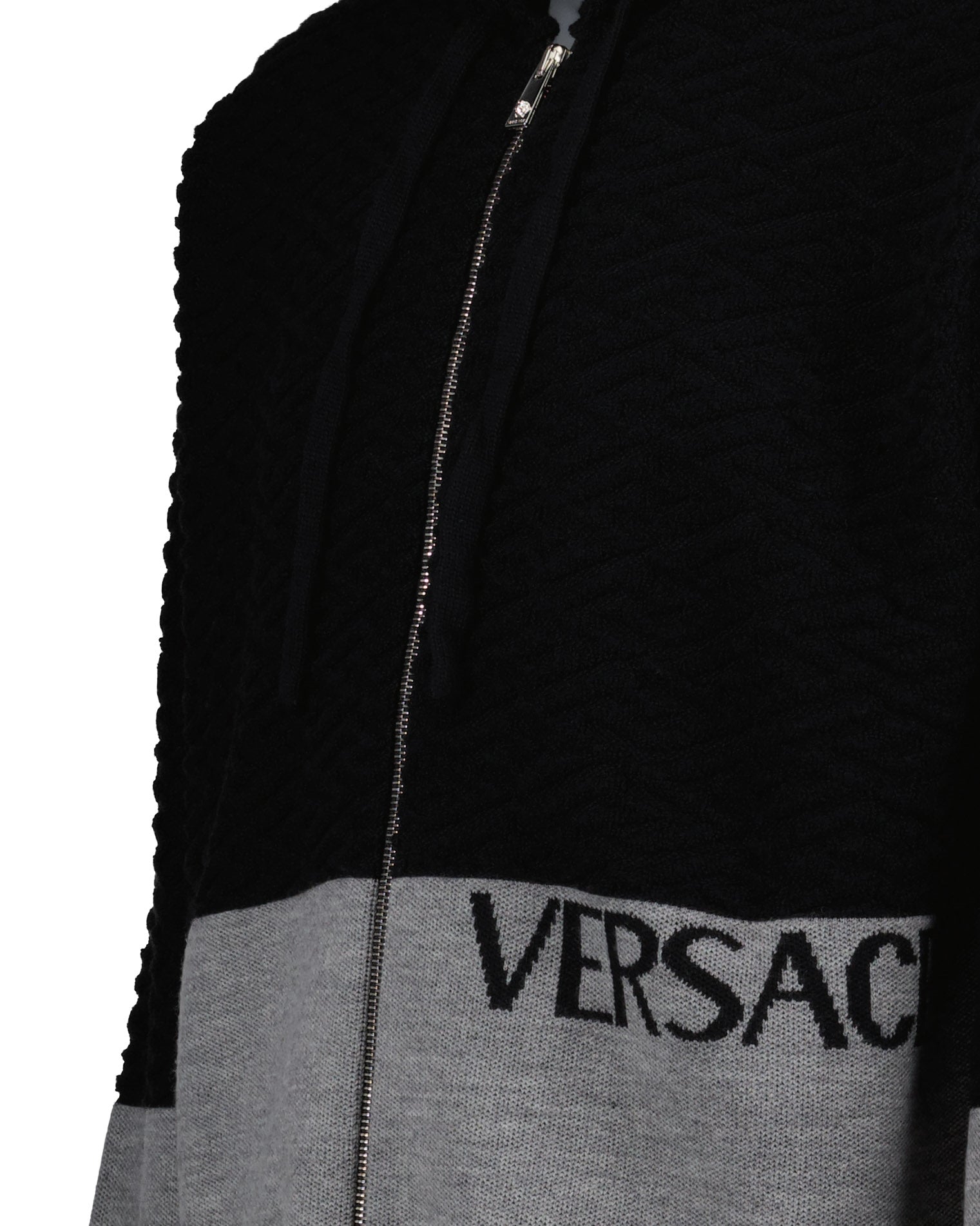 Sweatshirts Sweat zippé en laine Versace Noir Homme