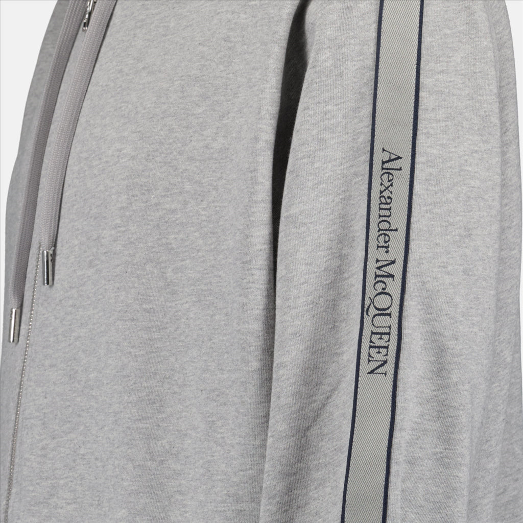 Sweatshirts Sweat zippé à logo bande Alexander McQueen Gris Homme