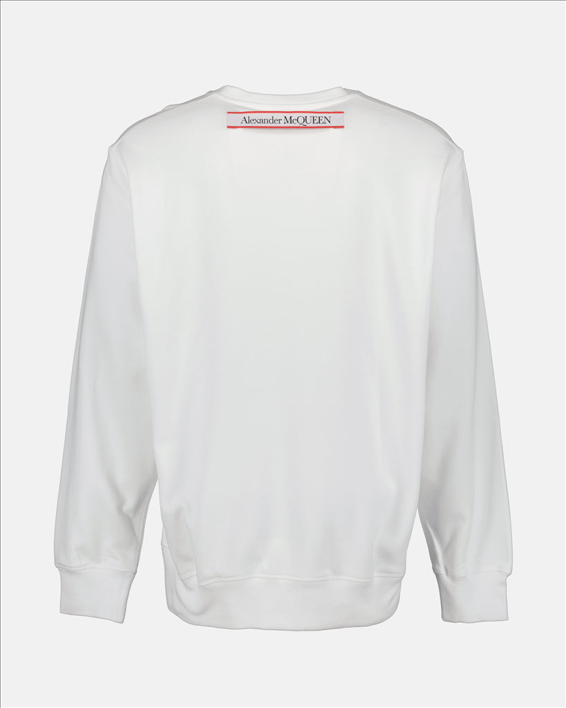 Sweatshirts Sweatshirt à logo Alexander McQueen Blanc Homme