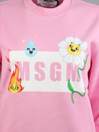 スウェットシャツ 絵文字ロゴ スウェットシャツ MSGM ピンク 女性