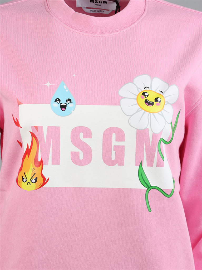 スウェットシャツ 絵文字ロゴ スウェットシャツ MSGM ピンク 女性