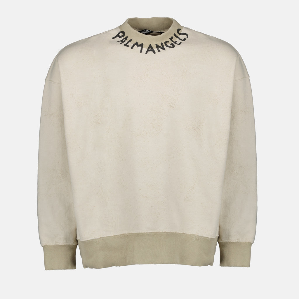 Maglieria Sweatshirt à logo Palm Angels Beige Homme