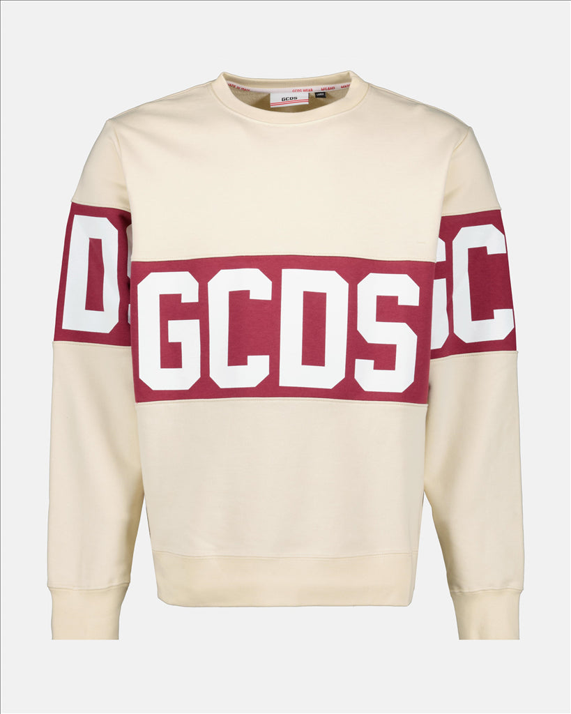 Moletons Sweatshirt à logo bande GCDS Bege Homme