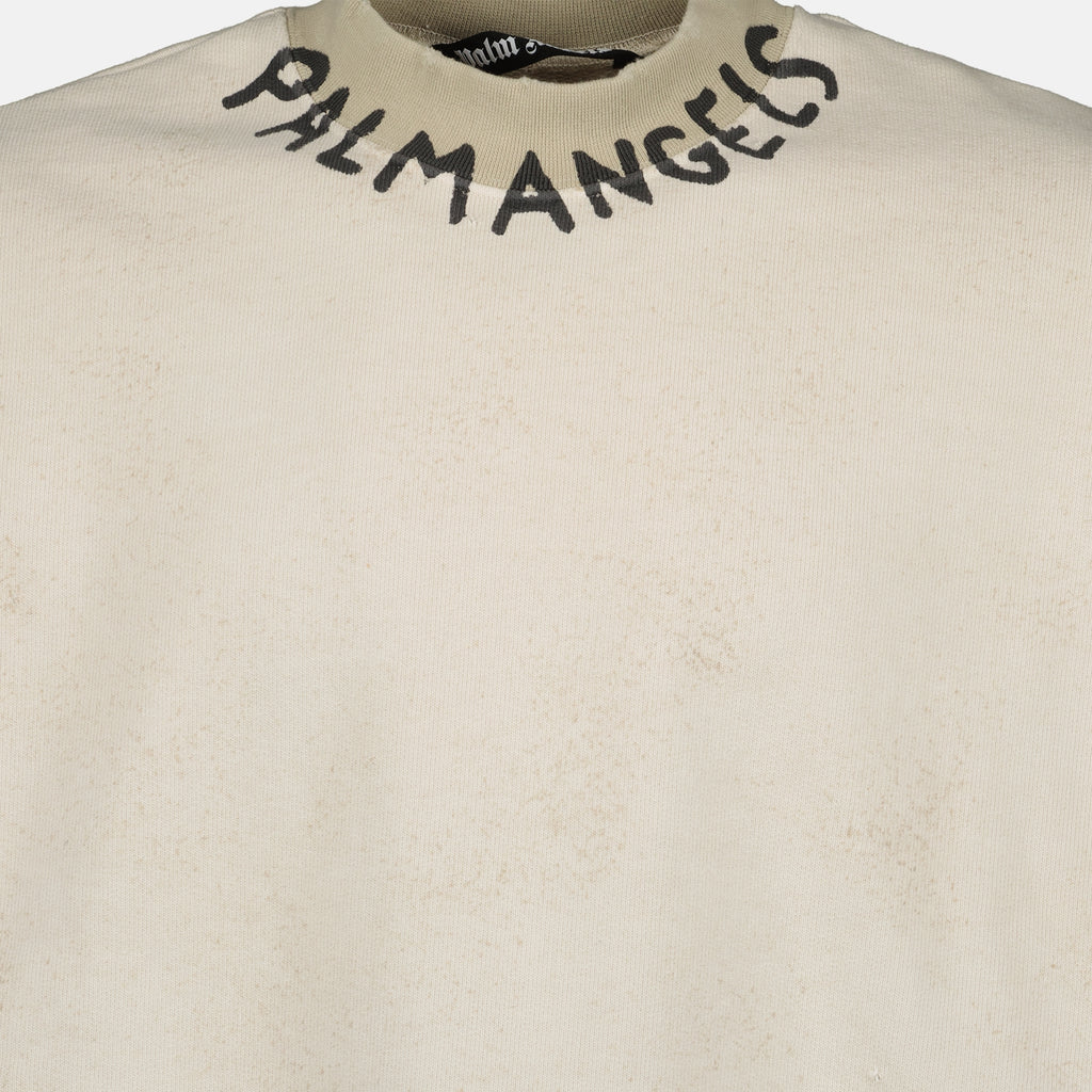 Maglieria Sweatshirt à logo Palm Angels Beige Homme