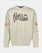 Sweatshirts Graffiti Flames Sweatshirt Palm Angels White Man