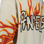 Sweatshirts Graffiti Flames Sweatshirt Palm Angels White Man