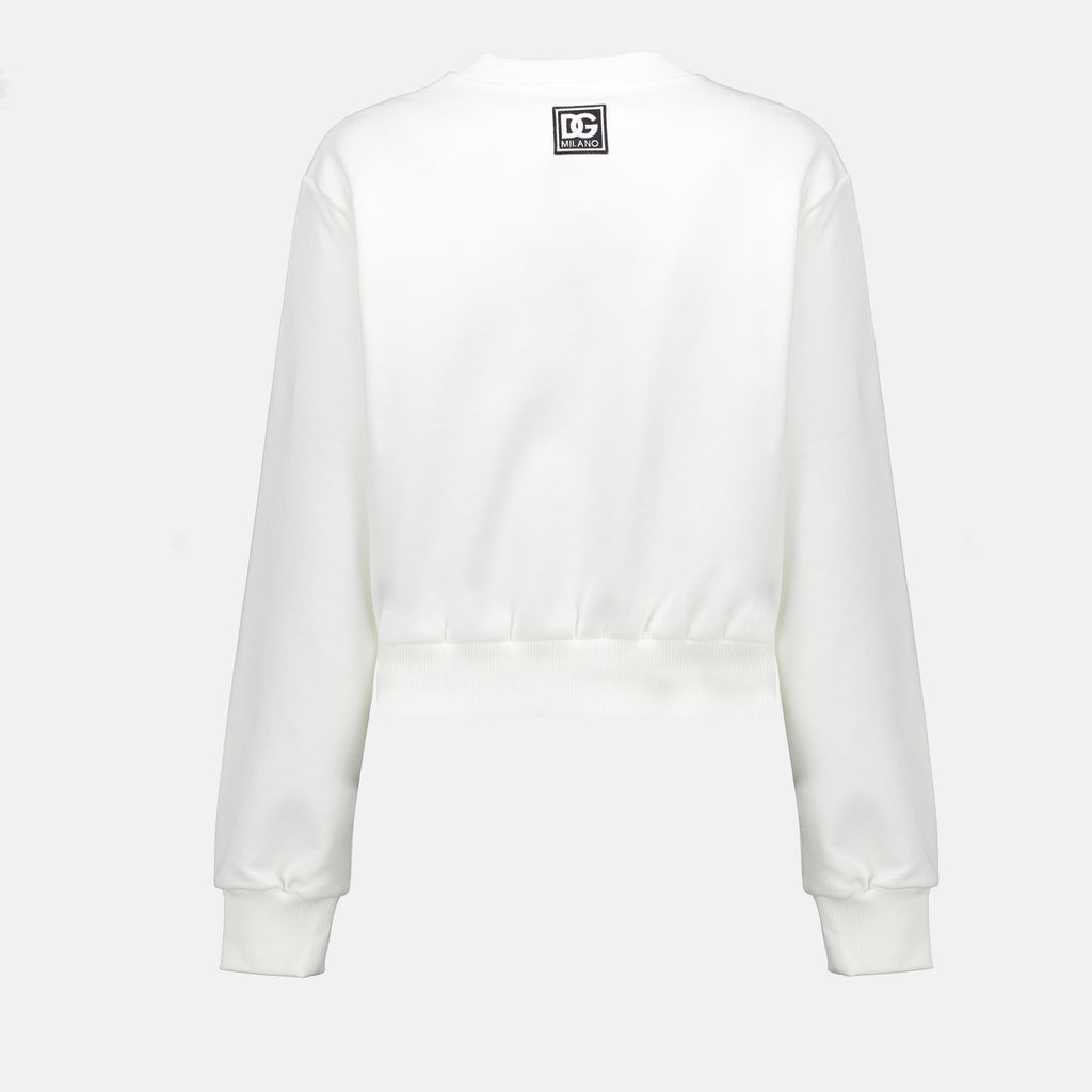 Sweatshirts Sweatshirt à logo Dolce & Gabbana Blanc Femme