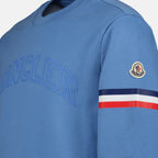 Sweatshirts Logo and trim sweatshirt Moncler Blue Man