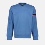 Sweatshirts Logo and trim sweatshirt Moncler Blue Man
