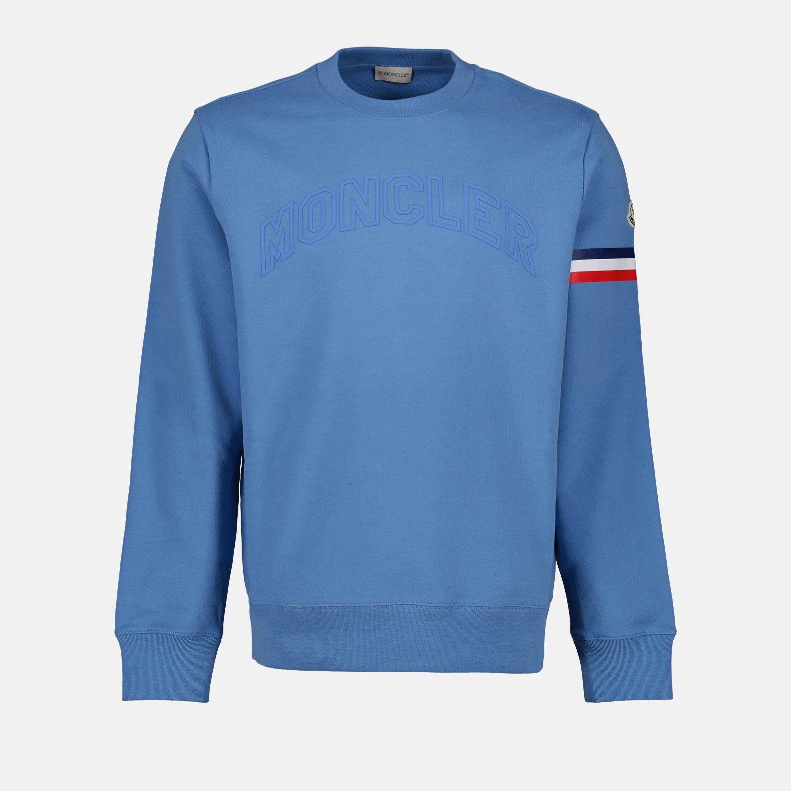 Sweatshirts Sweatshirt à logo et liseré Moncler Bleu Homme