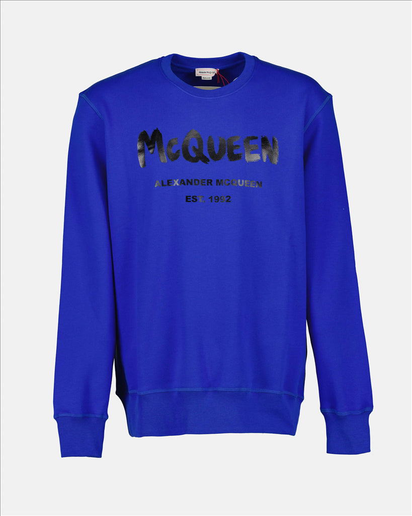 Sweatshirts Graffiti sweatshirt Alexander McQueen Blue Man
