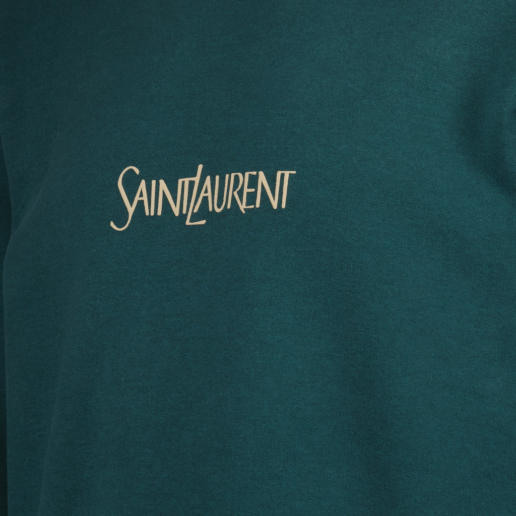 Sweatshirts Sweatshirt brodé Saint Laurent Vert Homme