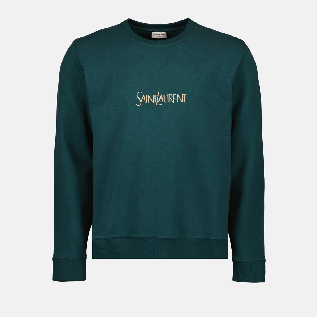 Sweatshirts Sweatshirt brodé Saint Laurent Vert Homme