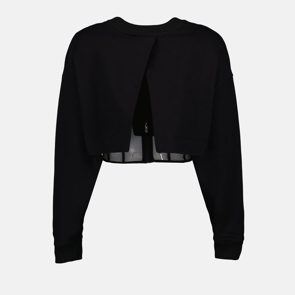 Sweatshirts Corset cropped sweatshirt Alexander McQueen Black Women