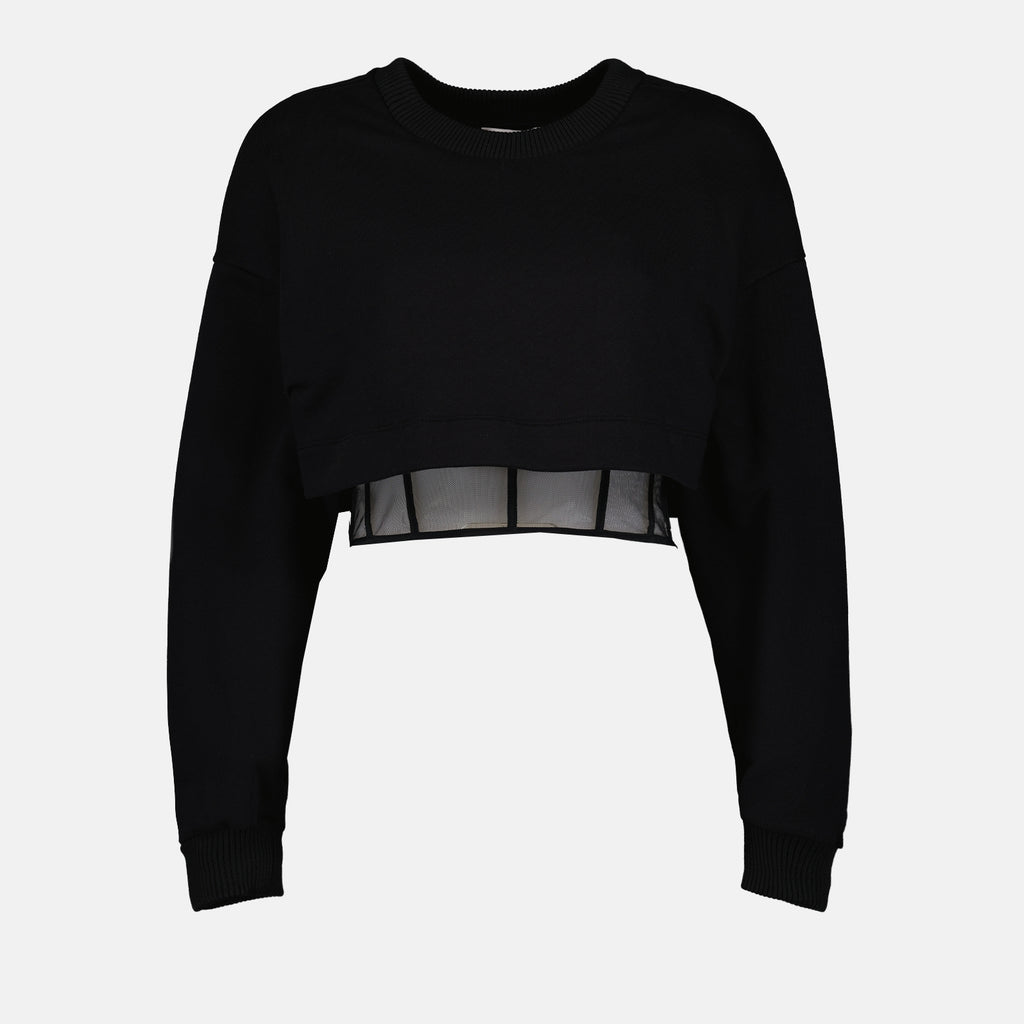 Sweatshirts Corset cropped sweatshirt Alexander McQueen Black Women
