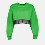 Sudaderas Sudadera Cortada Corsé Alexander McQueen Verde Mujeres
