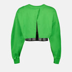 Sudaderas Sudadera Cortada Corsé Alexander McQueen Verde Mujeres