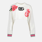 スウェットシャツ カーネーションプリントスウェットシャツ Dolce & Gabbana 白 女性