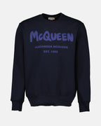 Sweatshirts Sweatshirt Graffiti Alexander McQueen Bleu Homme