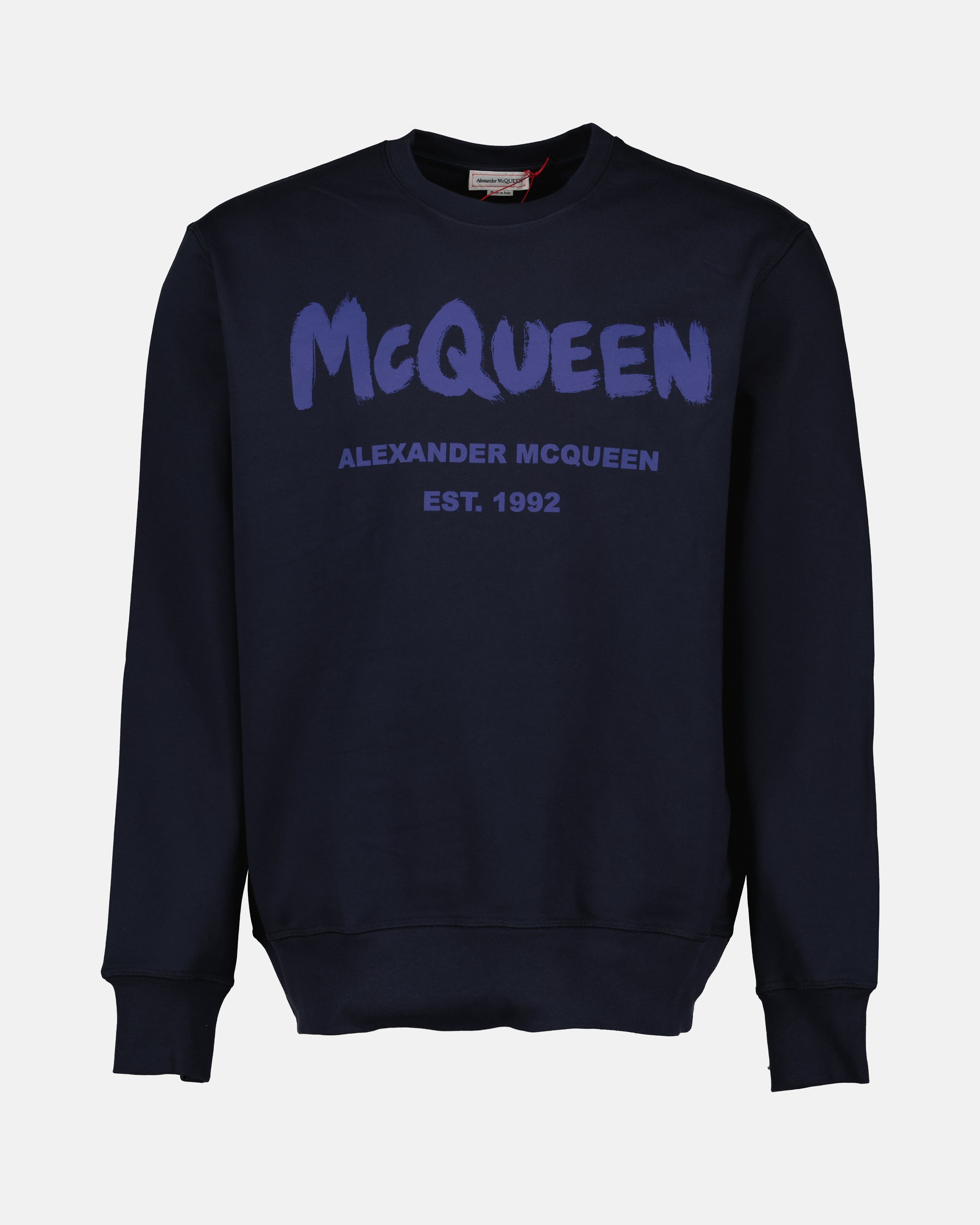 Sweatshirts Sweatshirt Graffiti Alexander McQueen Bleu Homme