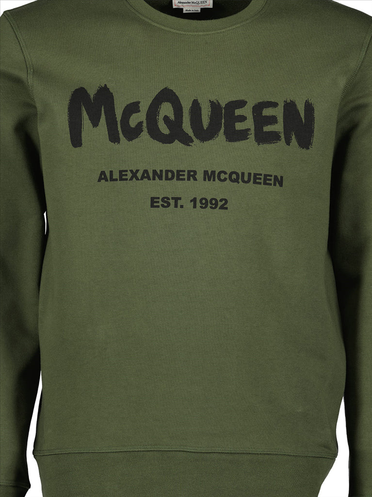 T-shirts Sweatshirt Graffiti Alexander McQueen Vert Homme