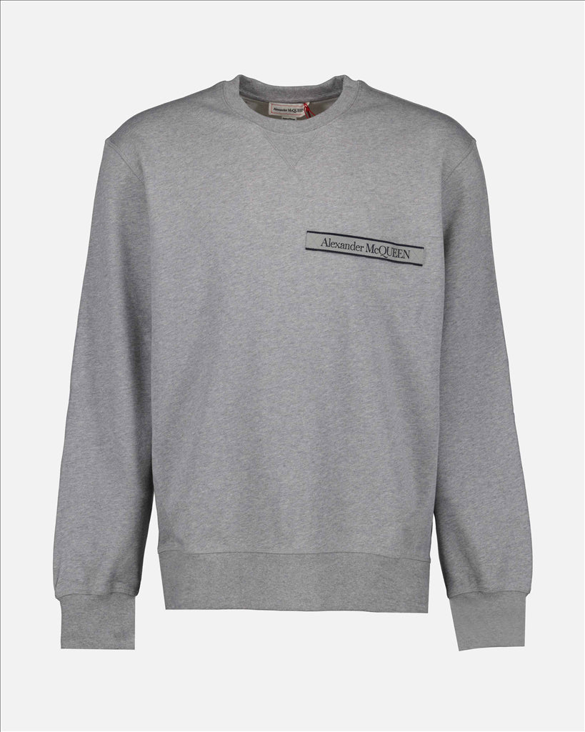 Sweatshirts Sweatshirt à logo bande Alexander McQueen Gris Homme