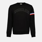 Sweatshirts Sweatshirt à logo et liseré Moncler Noir Homme