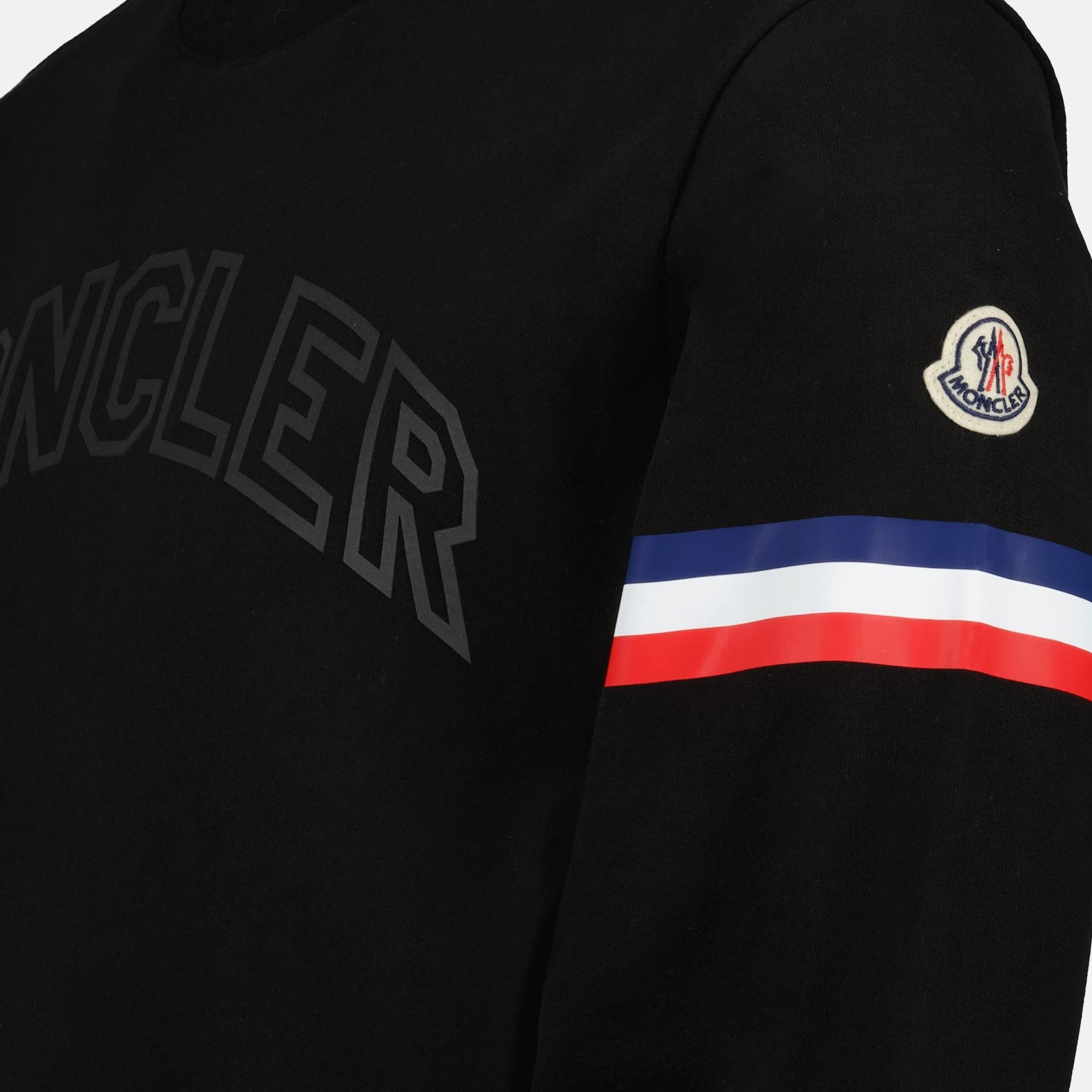 Sweatshirts Sweatshirt à logo et liseré Moncler Noir Homme