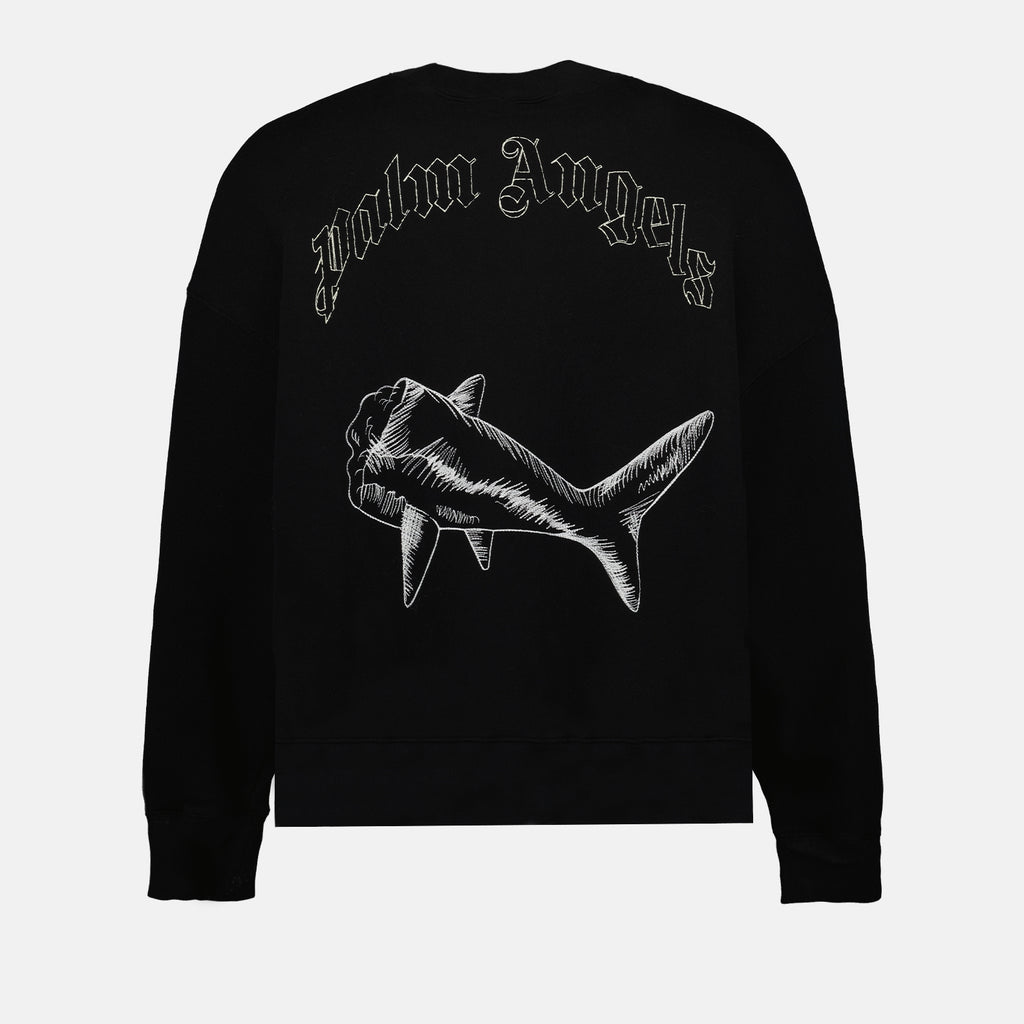 Sweatshirts Sweatshirt Broken Shark Palm Angels Noir Homme